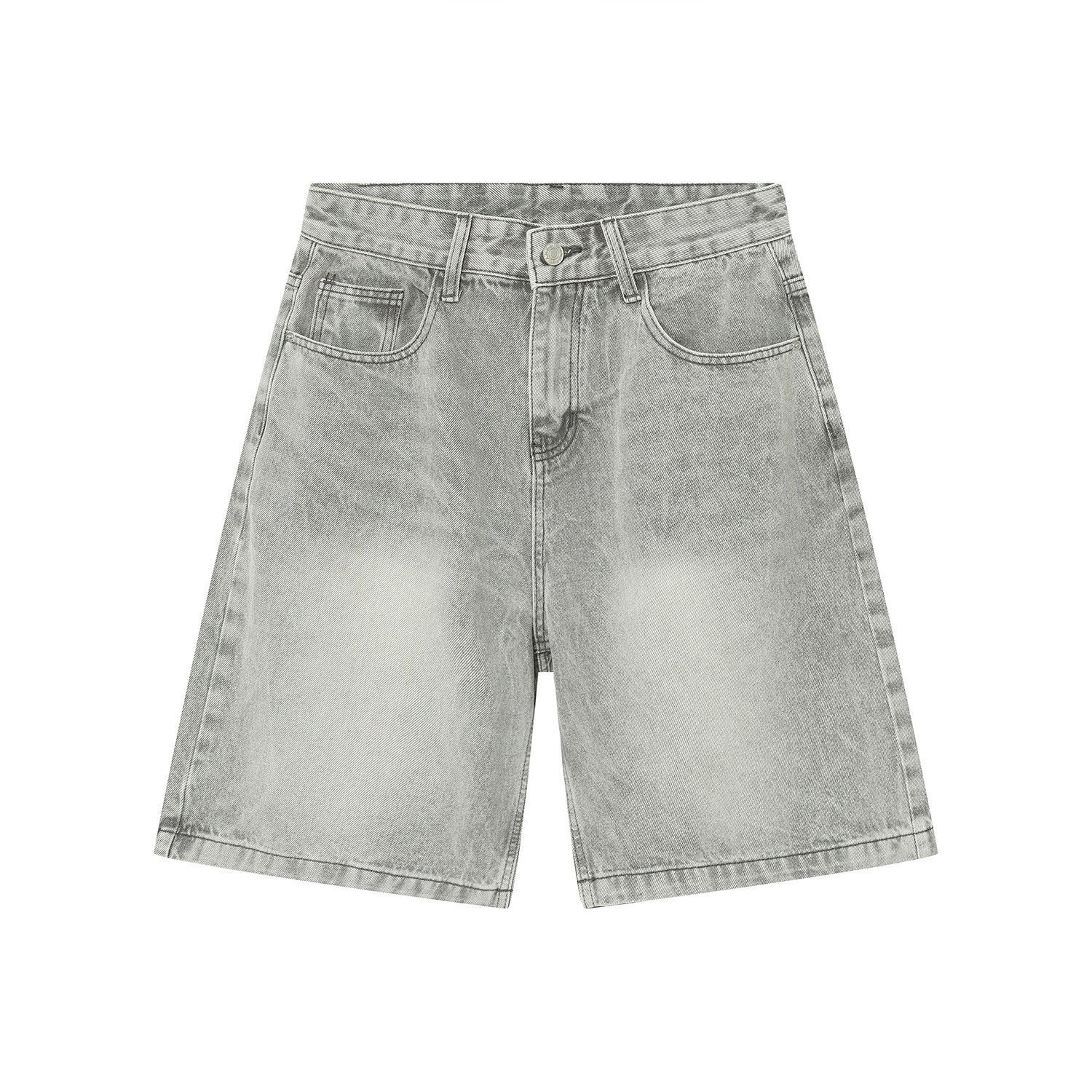 P0081 American retro style distressed denim shorts