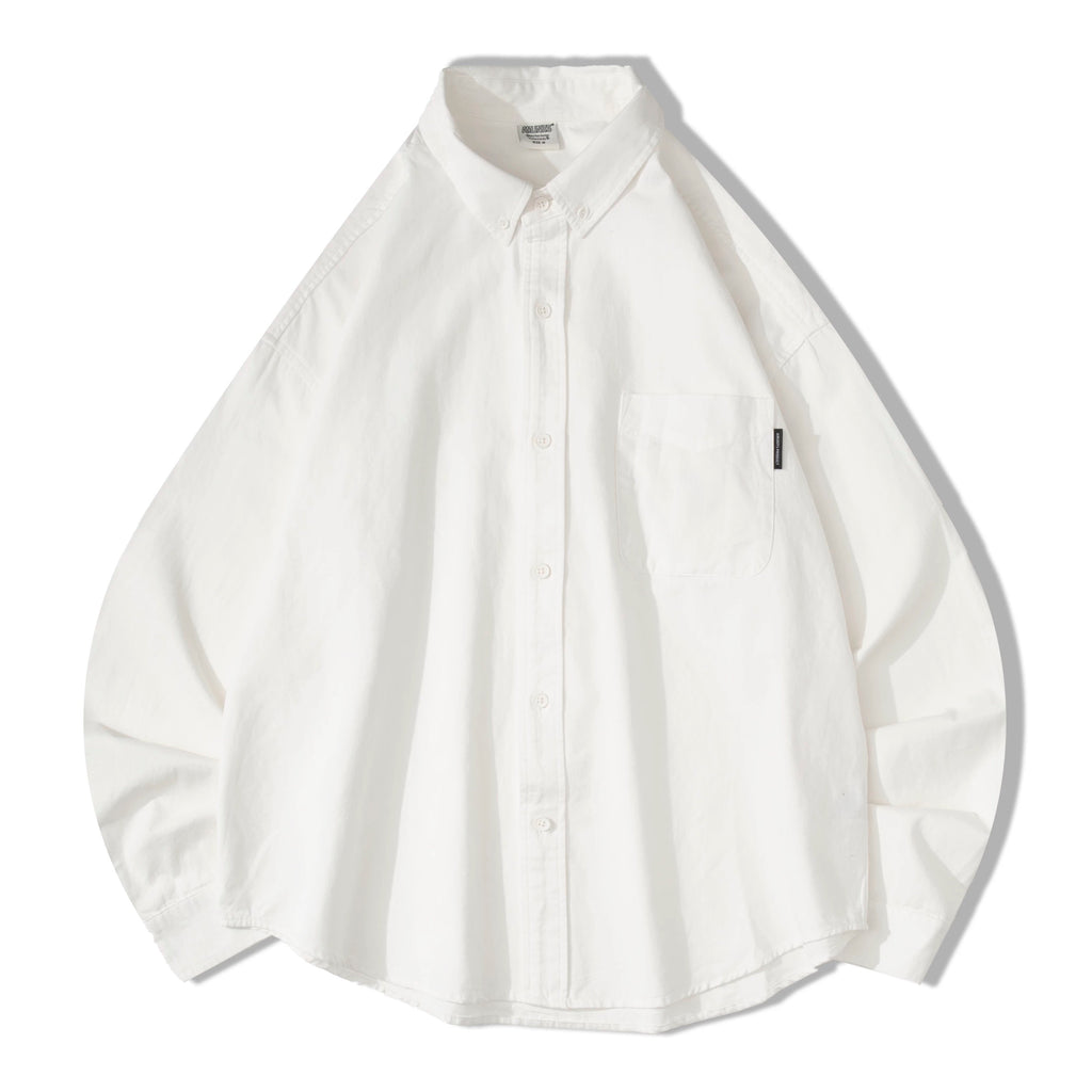 S0172 Japanese casual versatile loose pointed collar shirt