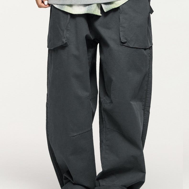 P0089 Japanese style vintage design oversize straight casual trousers