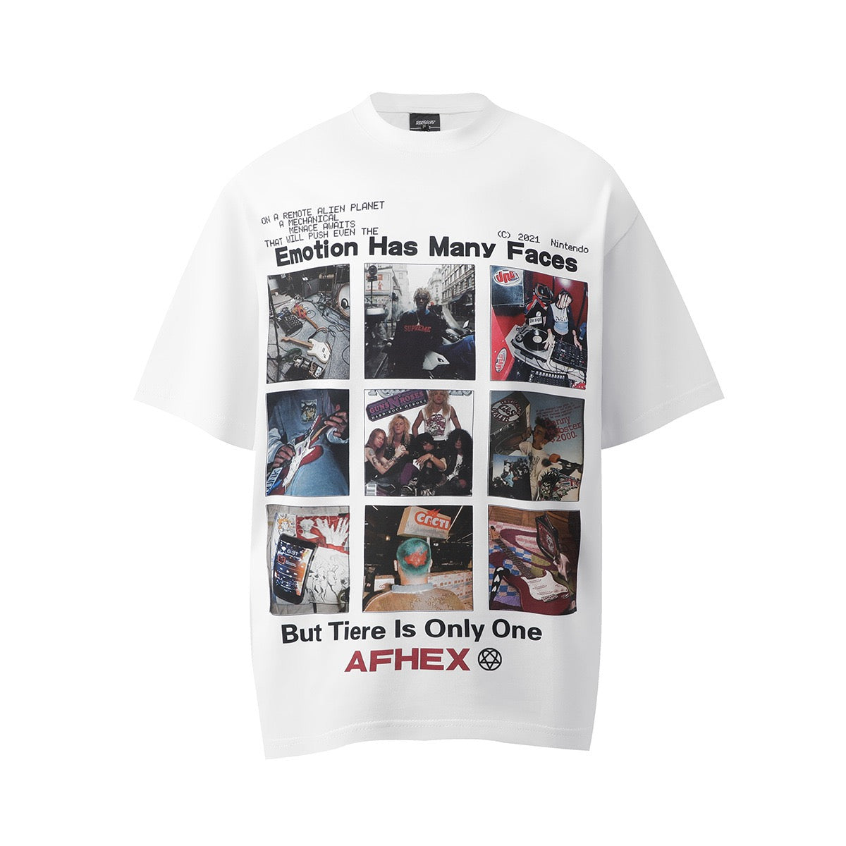 S0185 American Old School Print Vintage oversize T-shirt