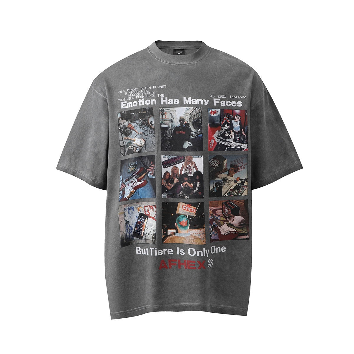 S0185 American Old School Print Vintage oversize T-shirt