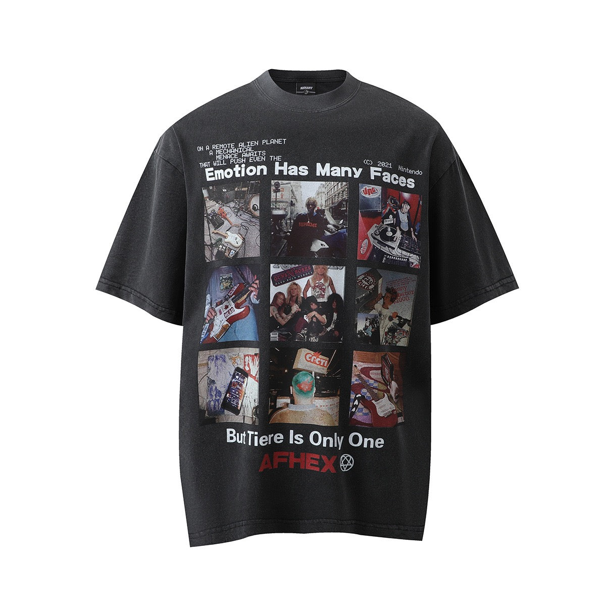 S0185 American Old School Print Vintage oversize T-shirt