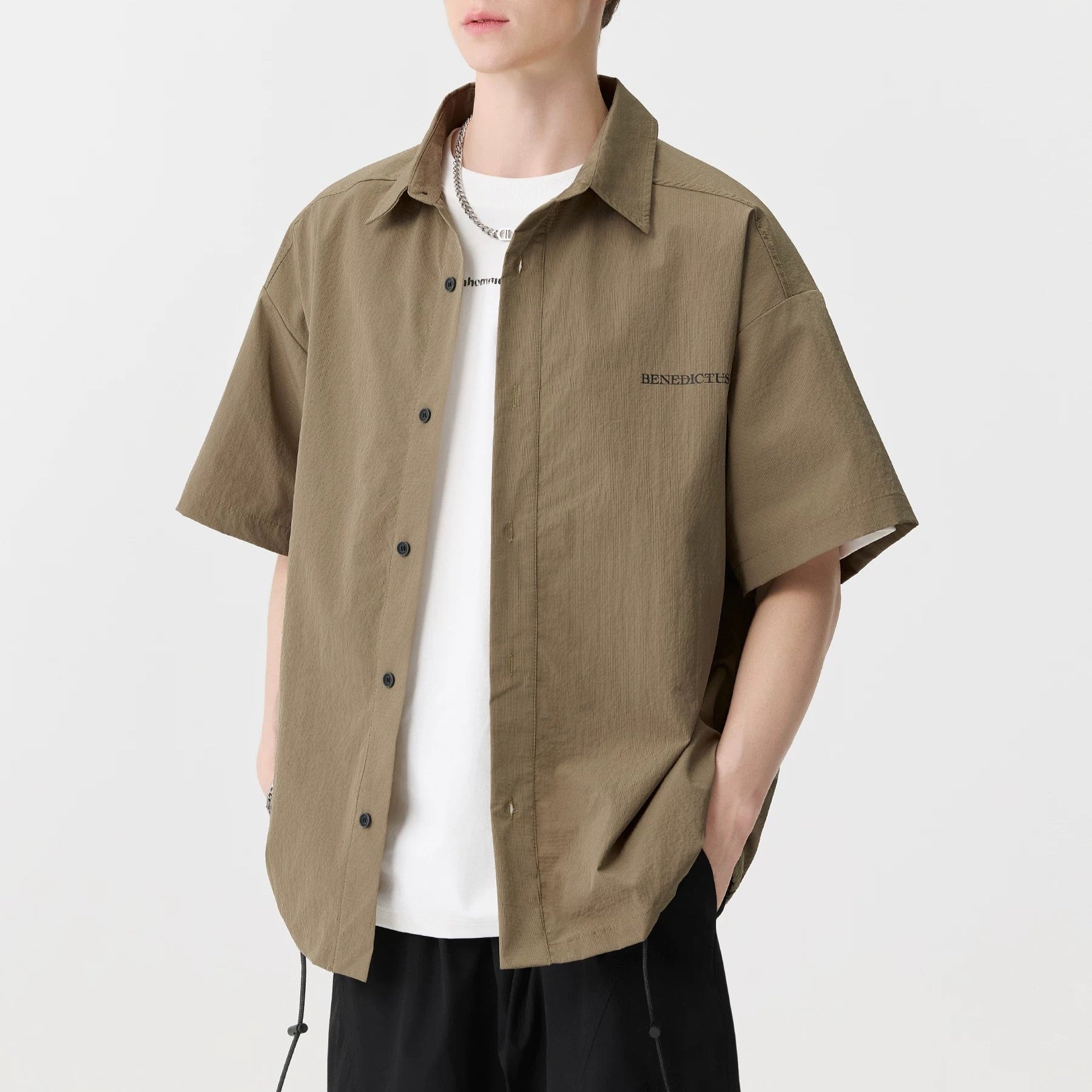 S0320 SANHOMME Japanese retro work shirt loose