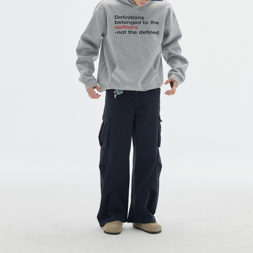 P0116 Japanese straight multi-pocket cargo pants