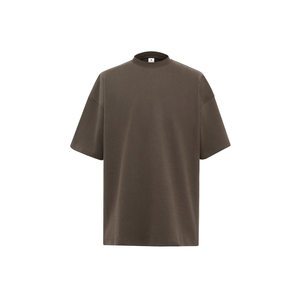 S0245 300G Korean Style Turtleneck Pure Cotton Loose Solid Color T-Shirt