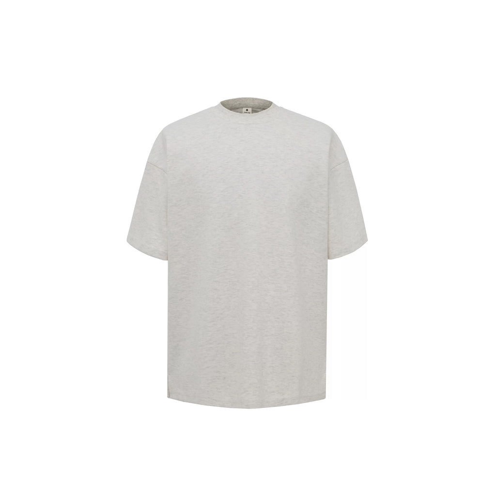 S0245 300G Korean Style Turtleneck Pure Cotton Loose Solid Color T-Shirt