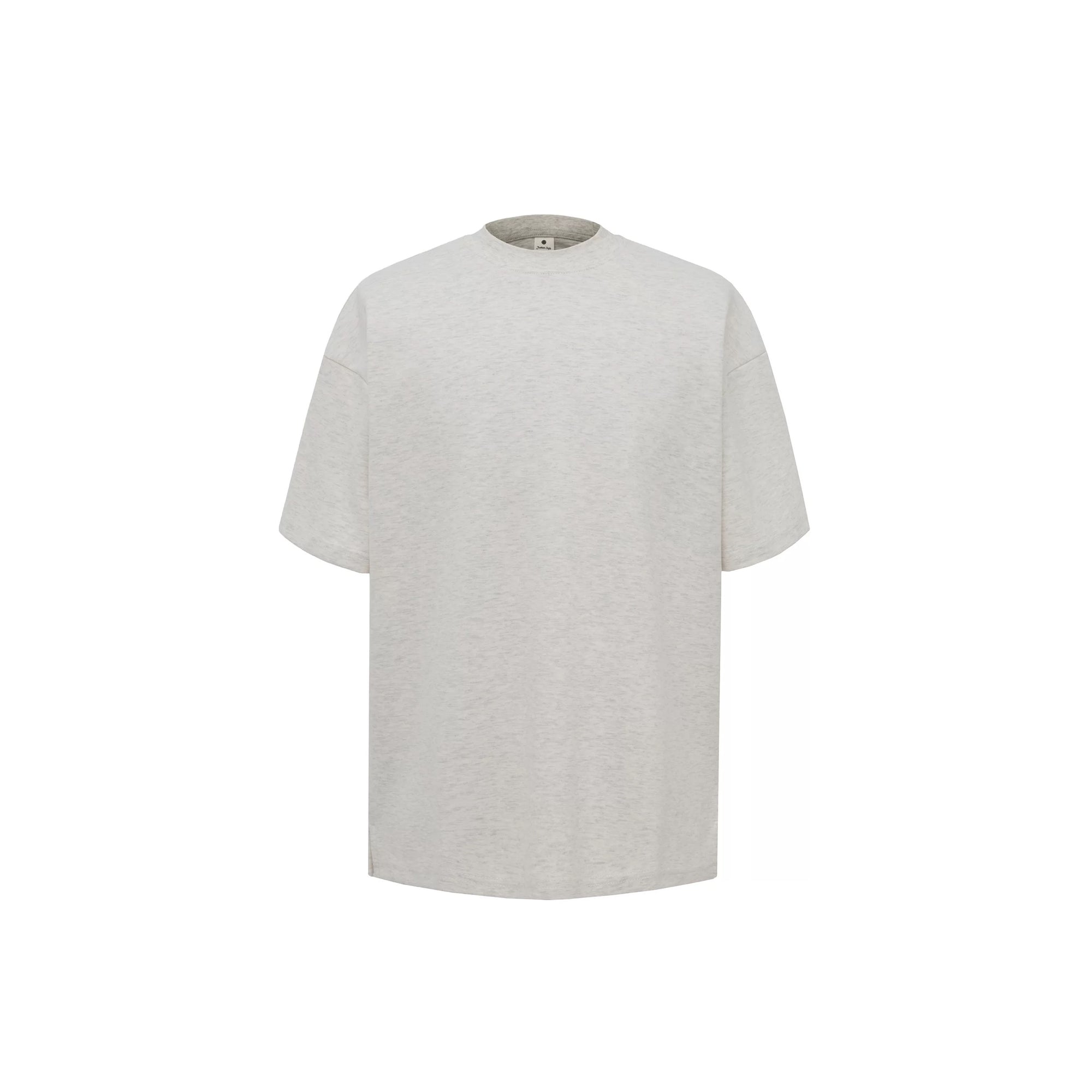 S0245 300G Korean Style Turtleneck Pure Cotton Loose Solid Color T-Shirt