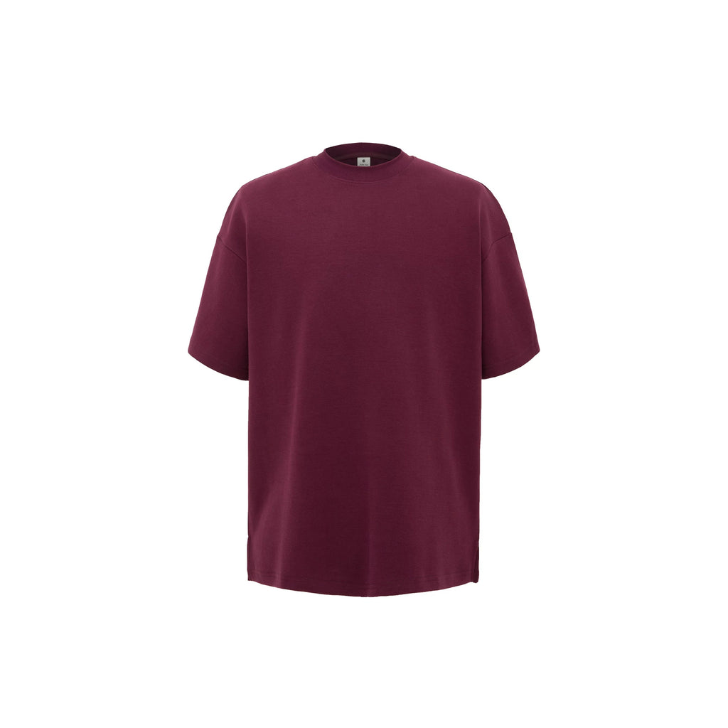 S0245 300G Korean Style Turtleneck Pure Cotton Loose Solid Color T-Shirt