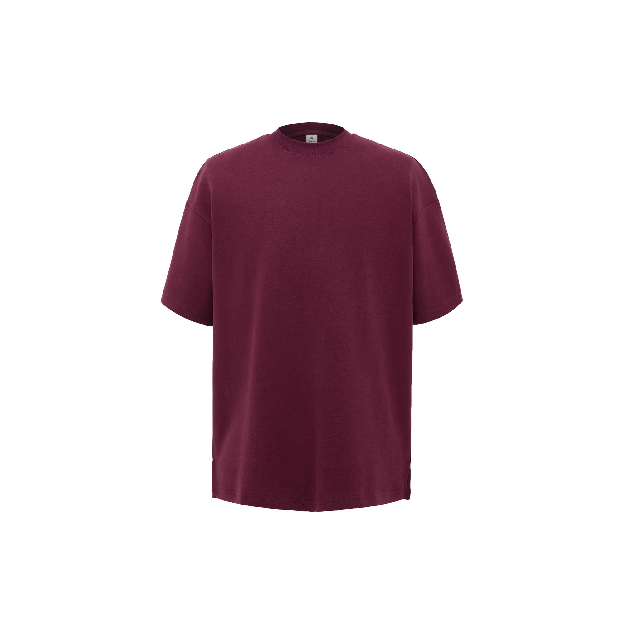 S0245 300G Korean Style Turtleneck Pure Cotton Loose Solid Color T-Shirt