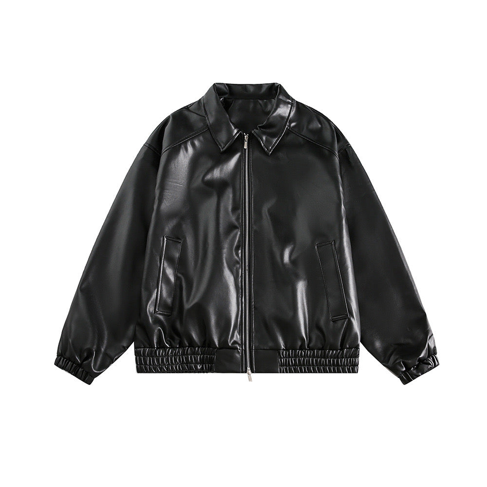 S0250 American retro handsome motorcycle PU leather jacket