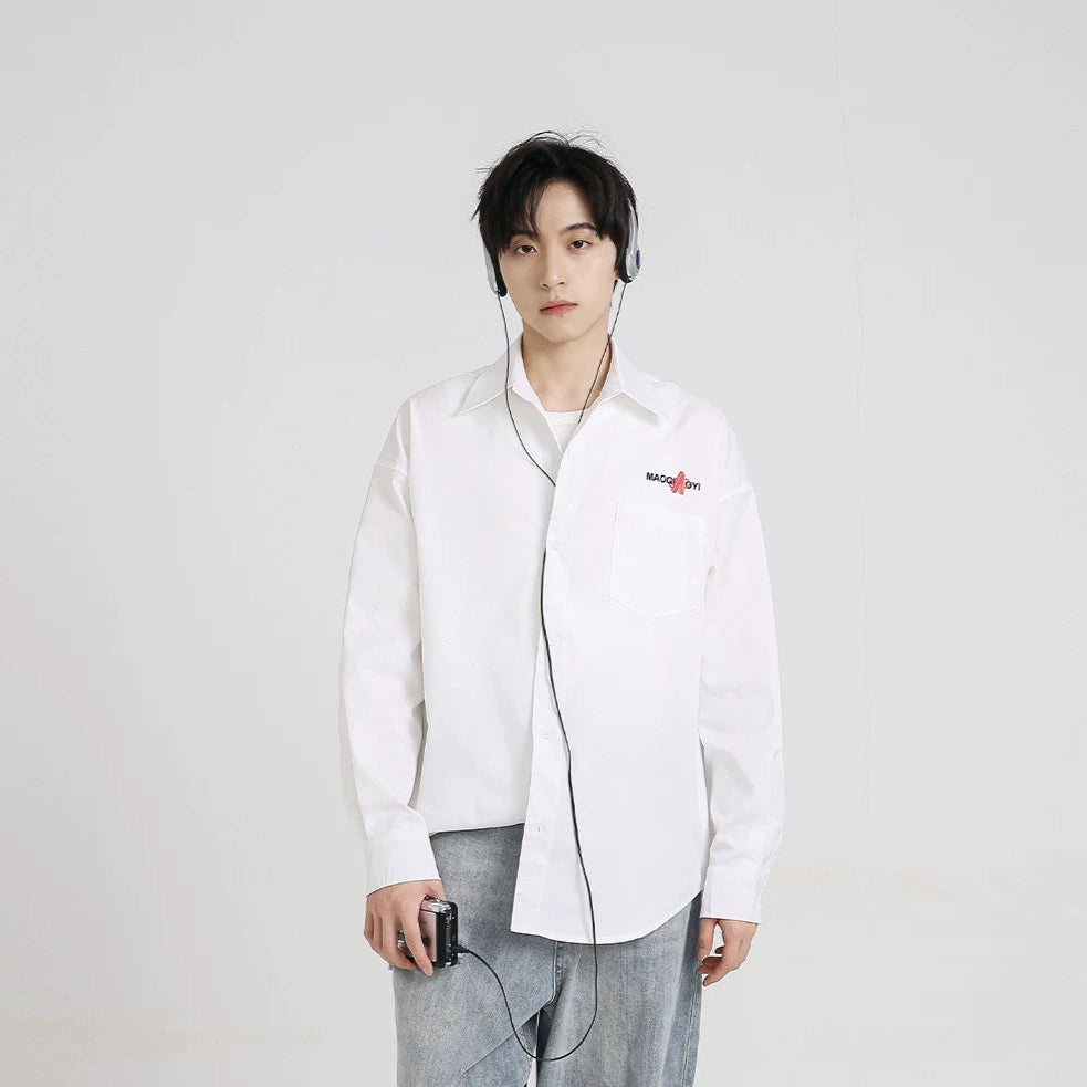 S0254 American high-street fashion brand letter printed Long-sleeve shirt