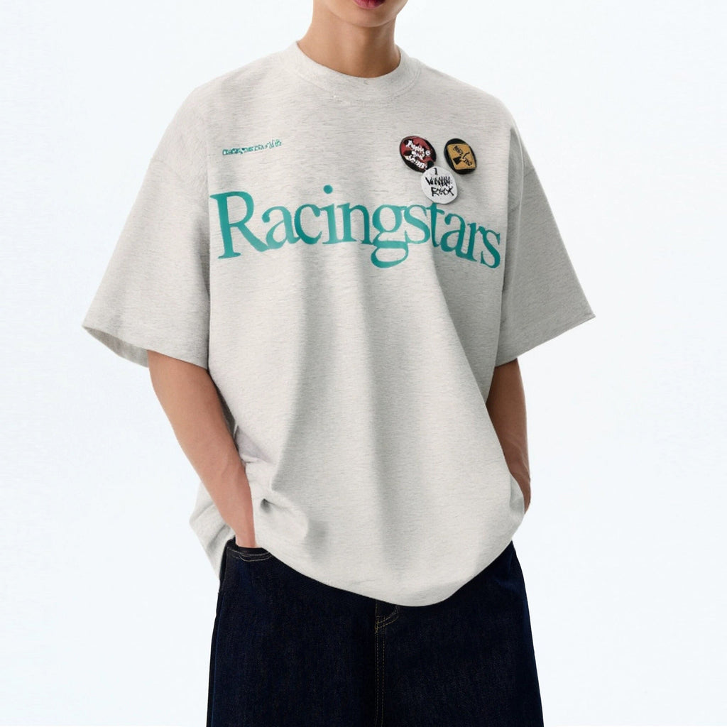 S0255 American 280G heavy retro street simple loose short-sleeved T-shirt