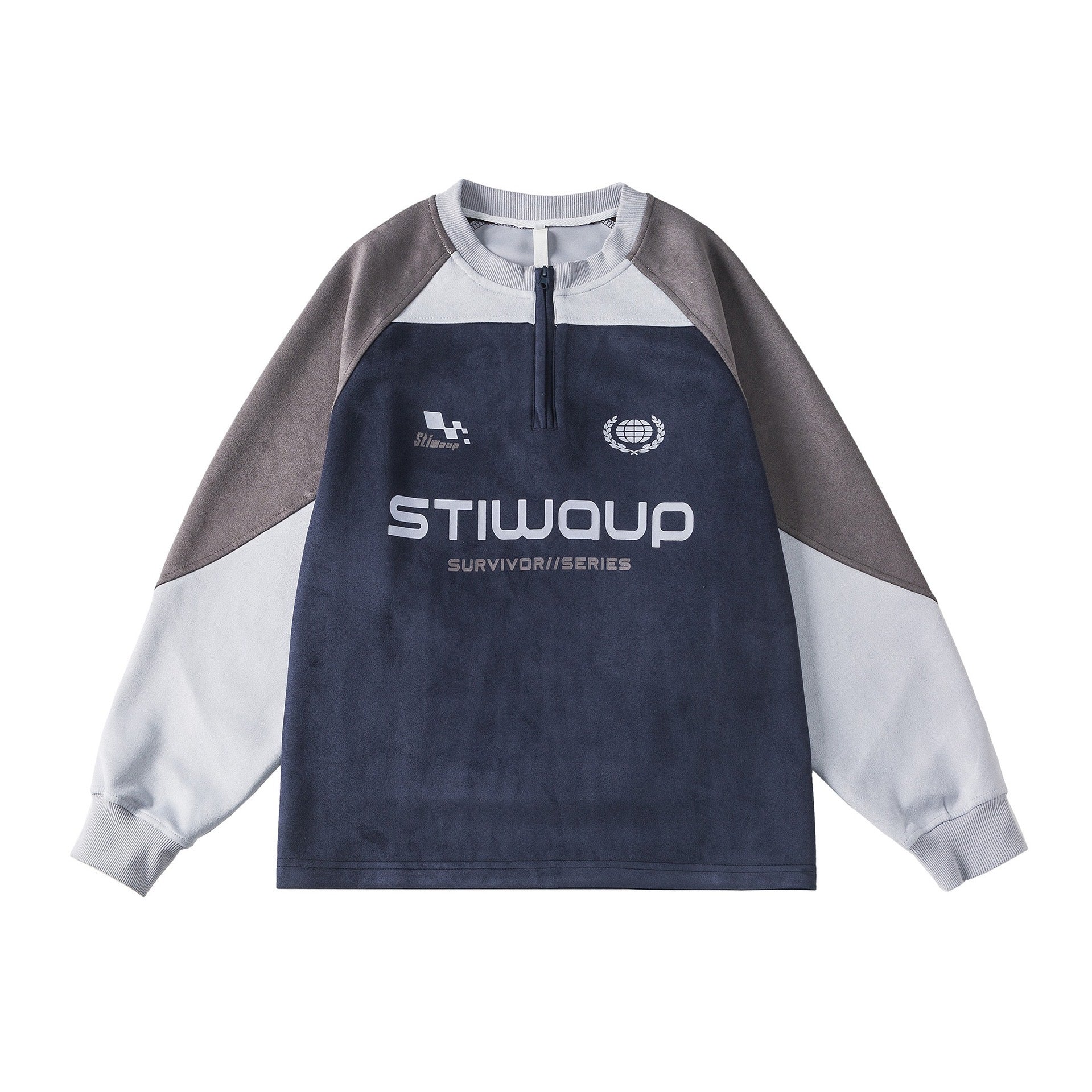 S0258 America retro sports campus style pullover loose round neck sweatshirt