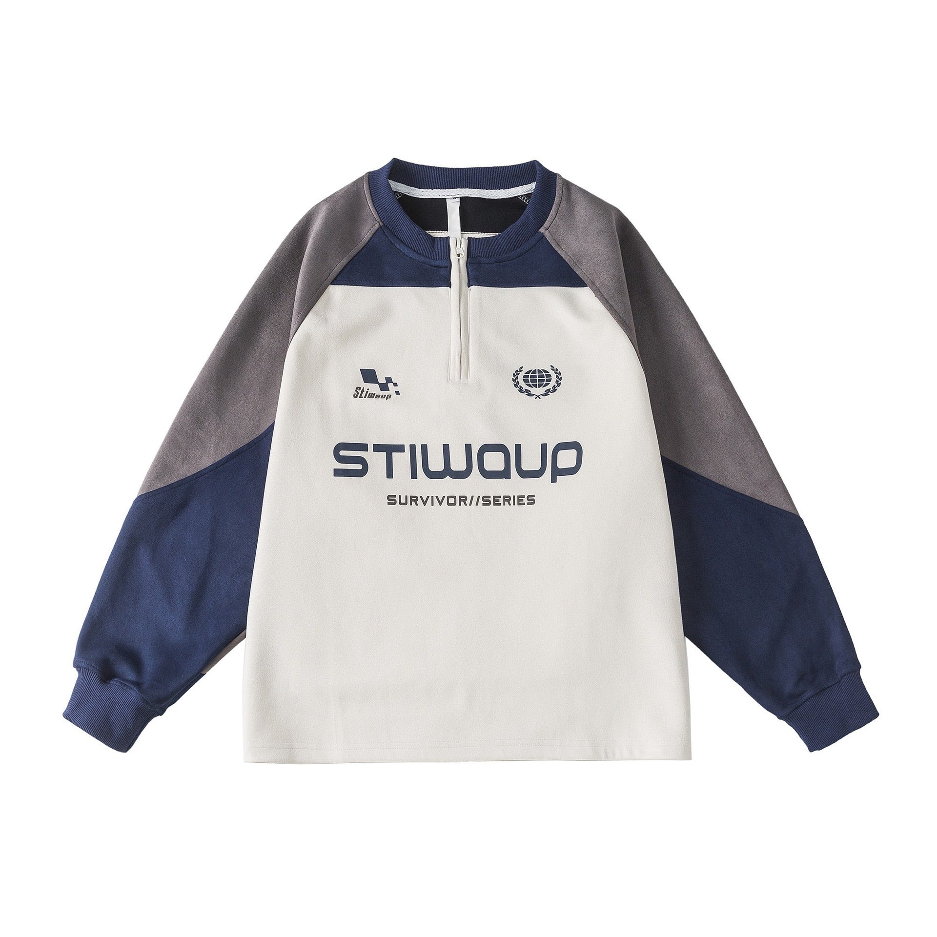 S0258 America retro sports campus style pullover loose round neck sweatshirt