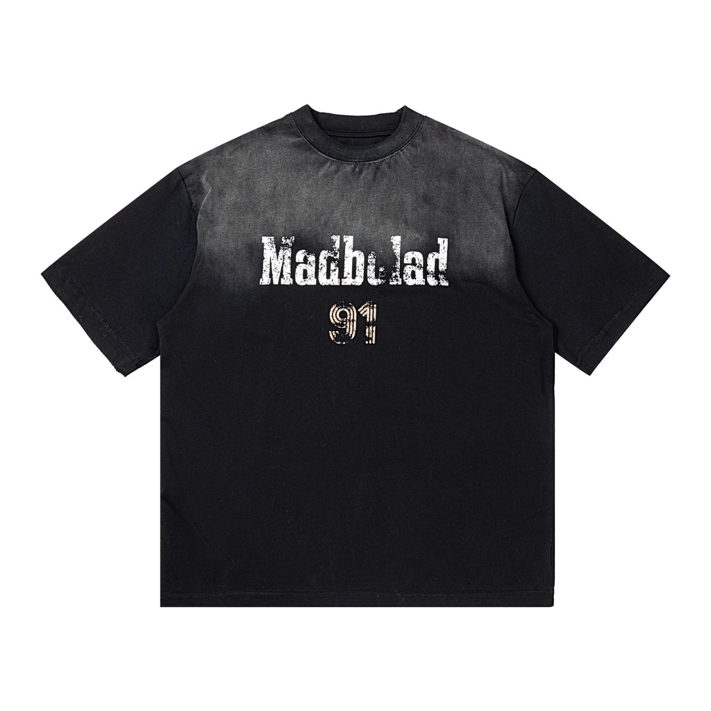 S0265 American retro distressed style loose T-shirt