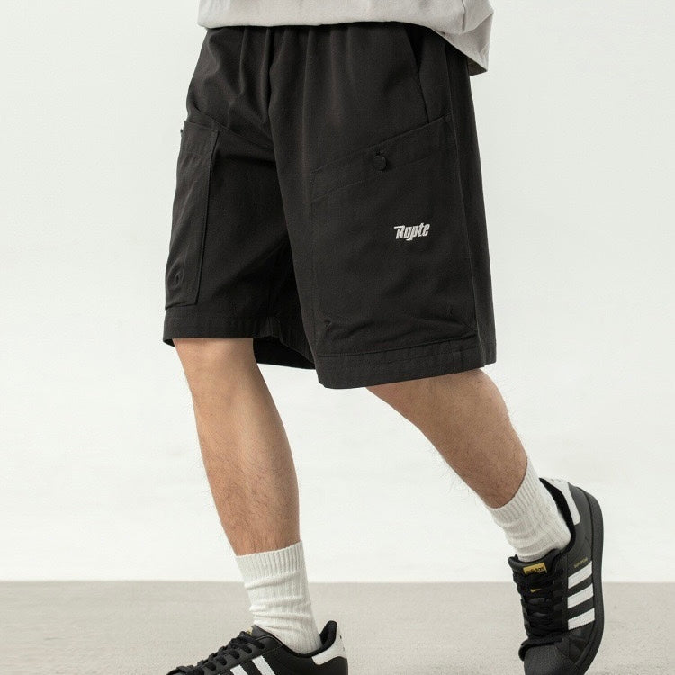 P0132 Japanese letter embroidery large pocket work shorts