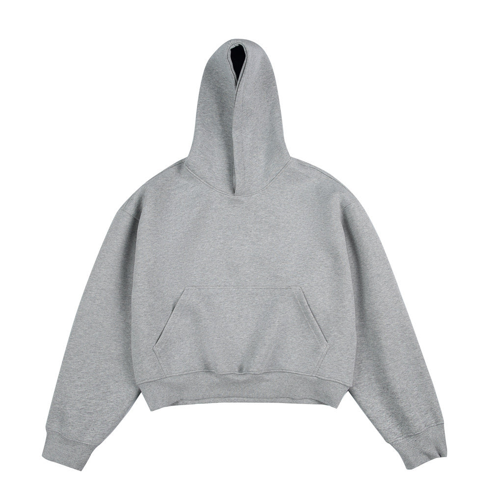 S0274 500G heavyweight American high street cleanfit short profile hooded sweatshirt