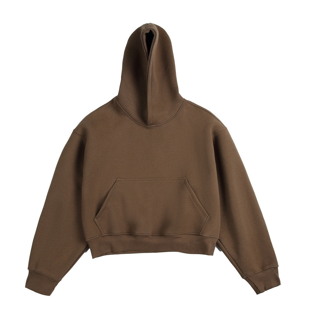 S0274 500G heavyweight American high street cleanfit short profile hooded sweatshirt