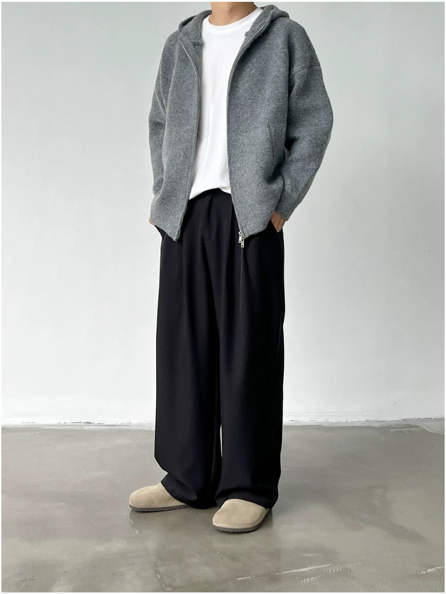 P0137 Japanese retro drape double pleated suit pants wide-leg casual pants