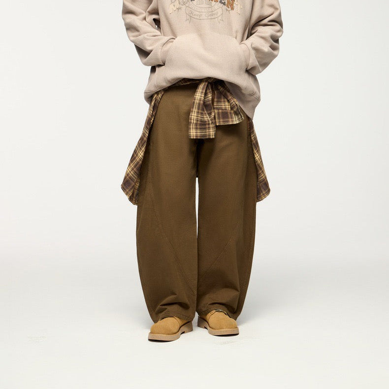 P0138 Japanese retro drape double pleated suit pants wide-leg casual pants