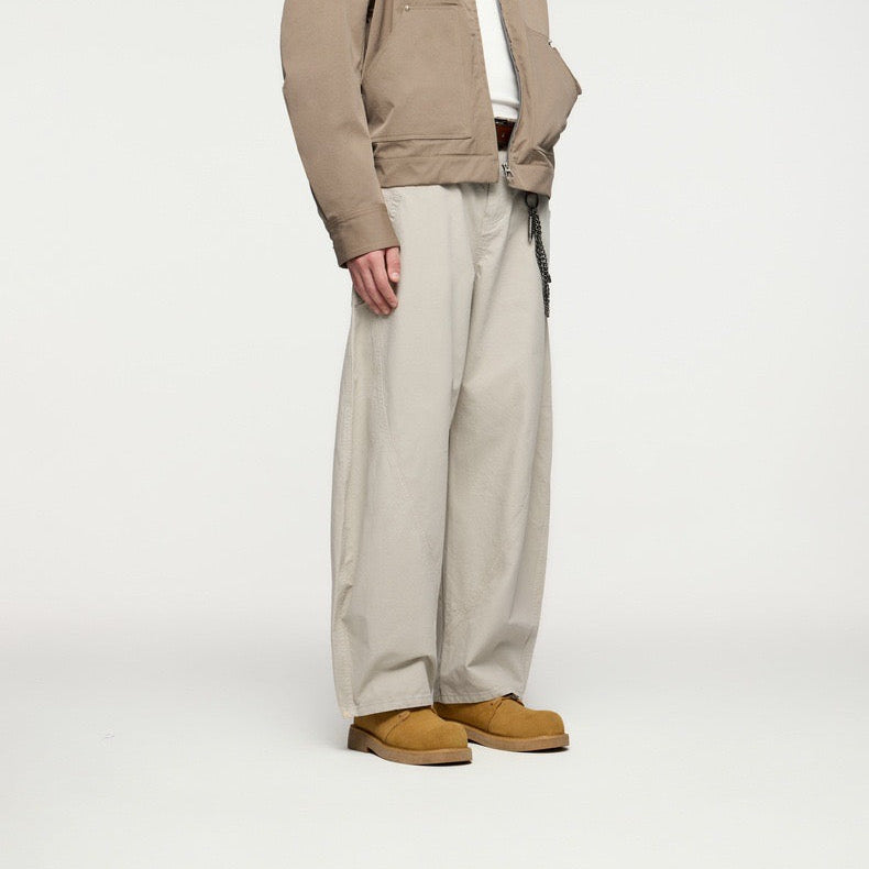 P0138 Japanese retro drape double pleated suit pants wide-leg casual pants