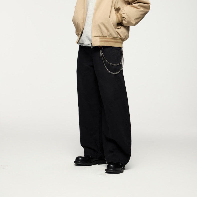 P0138 Japanese retro drape double pleated suit pants wide-leg casual pants