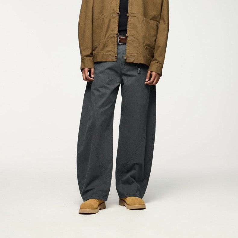 P0138 Japanese retro drape double pleated suit pants wide-leg casual pants