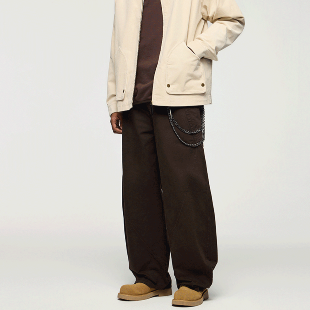 P0138 Japanese retro drape double pleated suit pants wide-leg casual pants