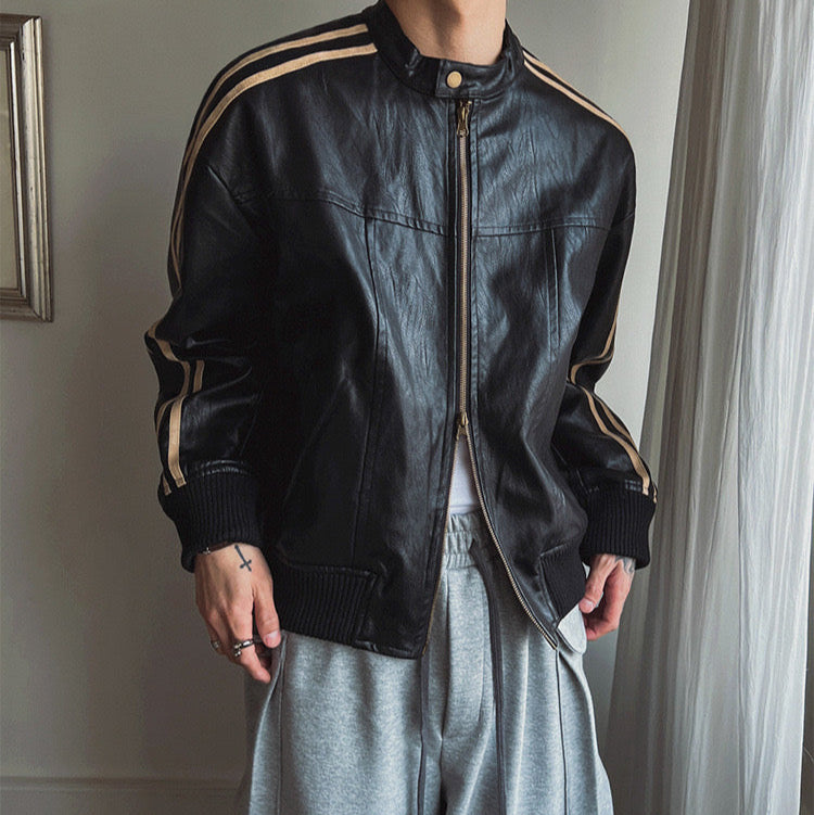 S0278 Korean style trendy motorcycle leather jacket