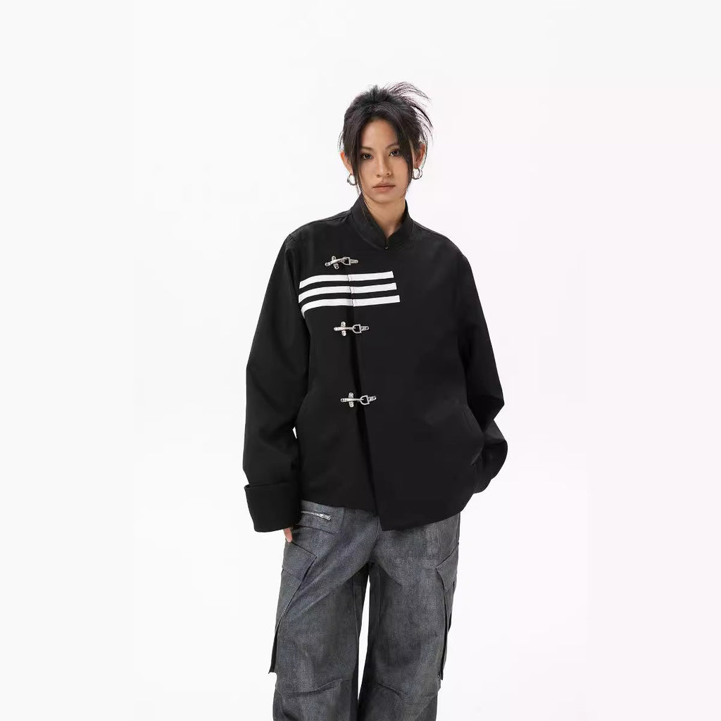 S0280 Retro Casual Suit Three-bar Stand-up Collar Jacket