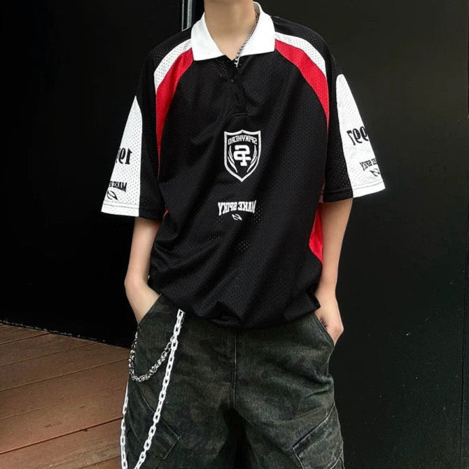 S0283 American Retro High Street Simple Simple Jersey Lapel Short Sleeve