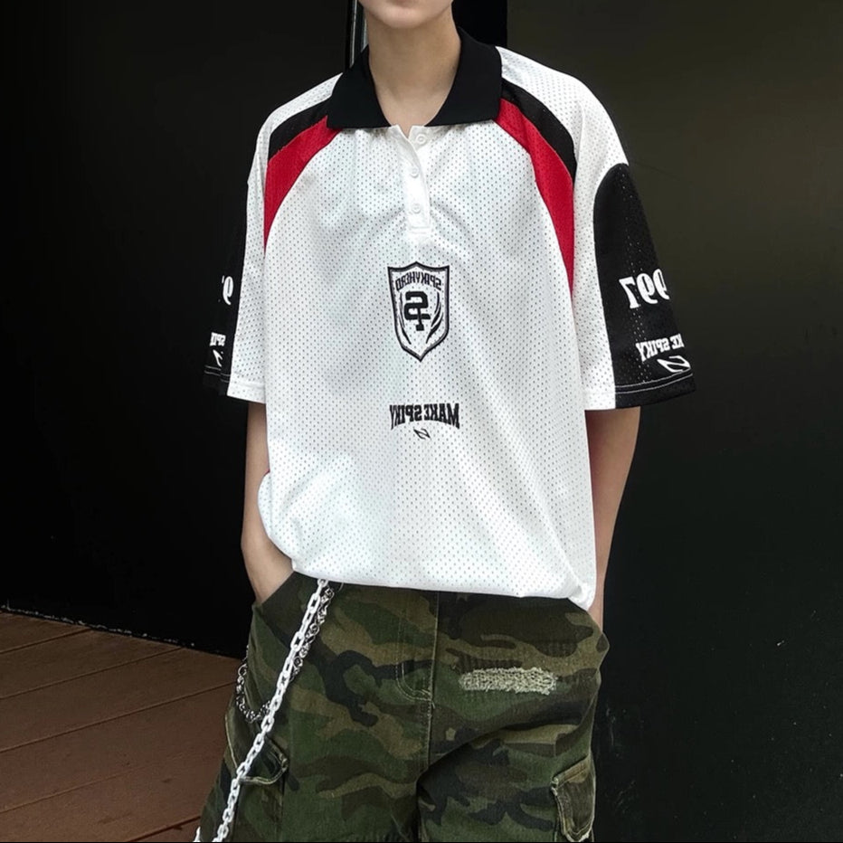 S0283 American Retro High Street Simple Simple Jersey Lapel Short Sleeve
