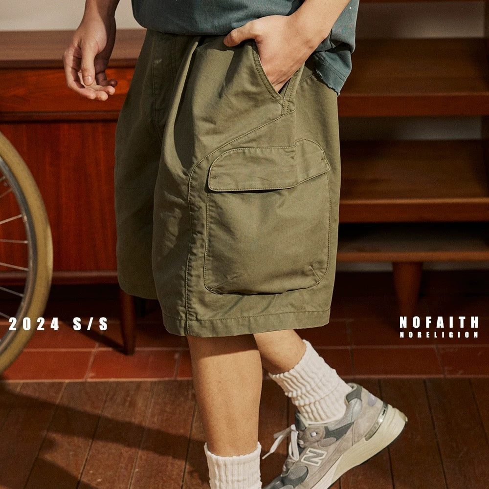 P0148 AIMATARGET Retro washed large pocket Cargo shorts
