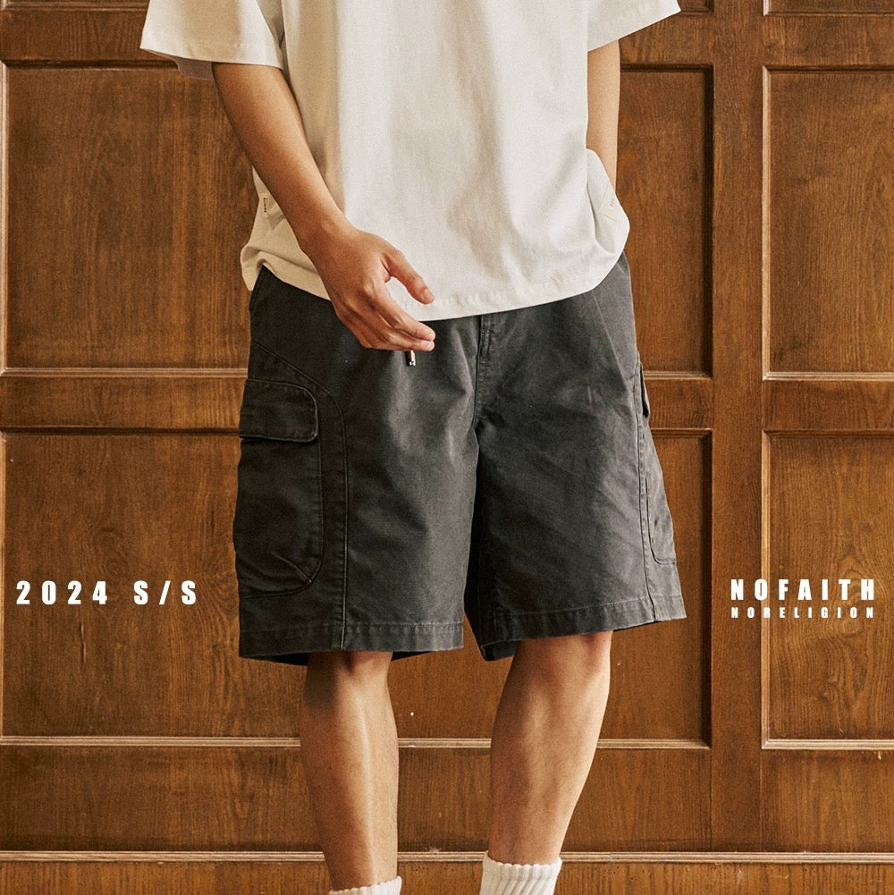 P0148 AIMATARGET Retro washed large pocket Cargo shorts