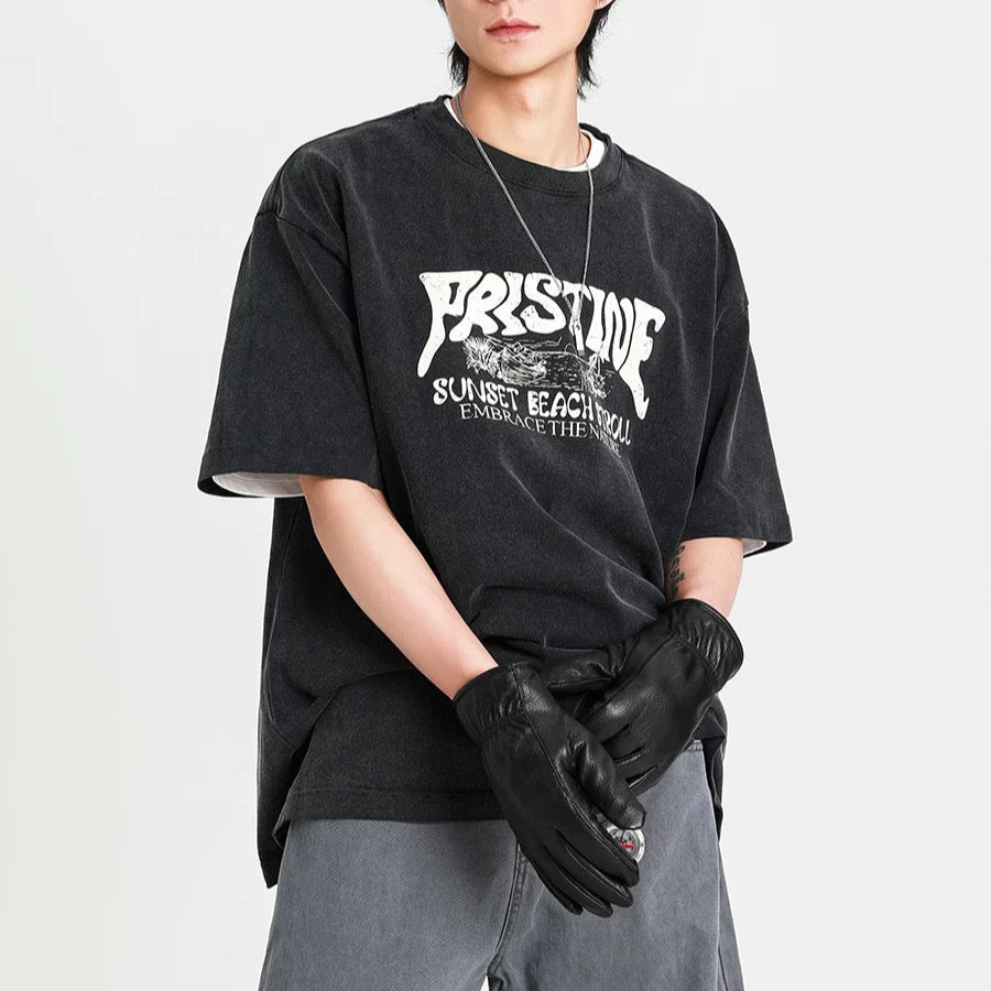 S0299 REKNAT American retro 320g heavy cotton t-shirt