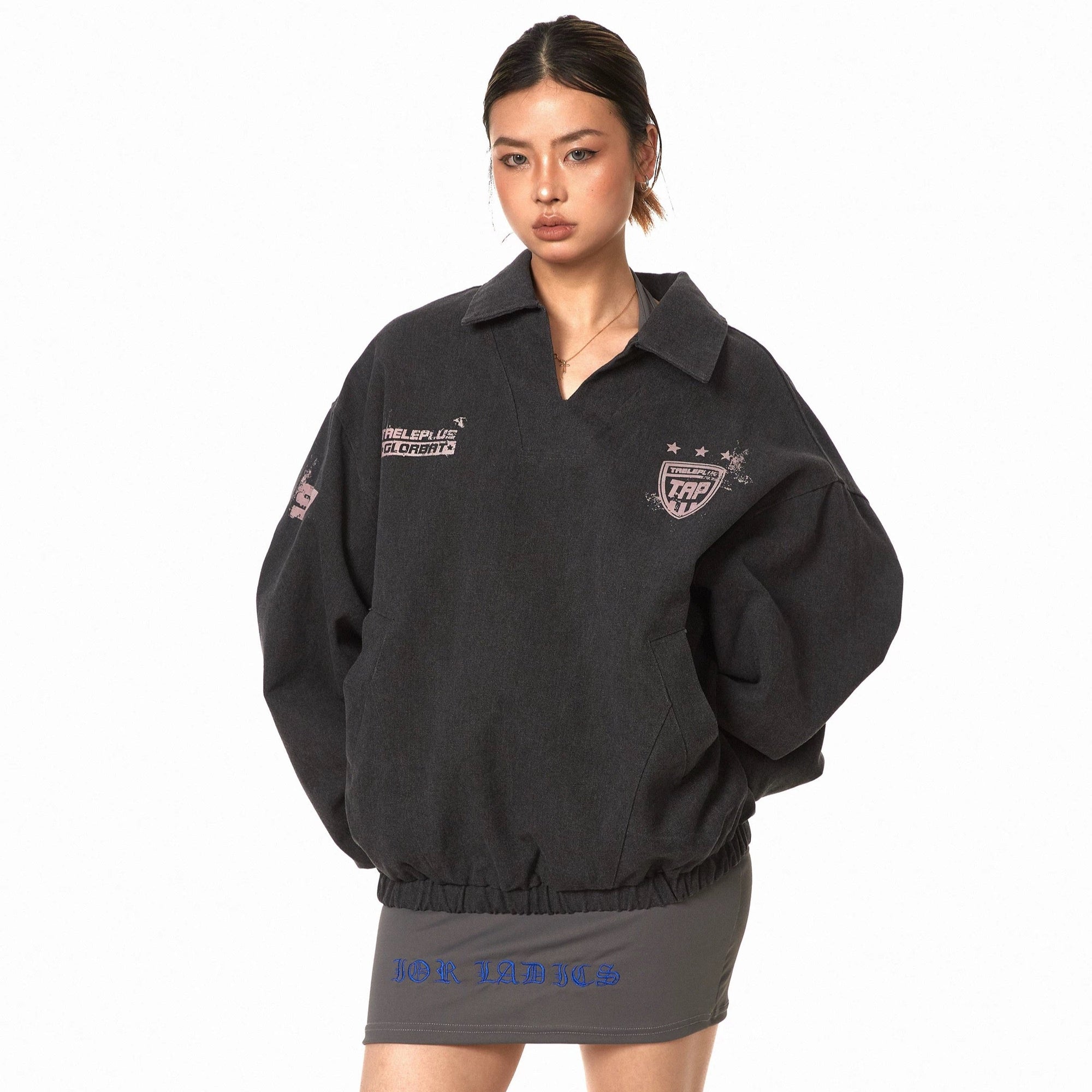 S0306 American trendy brand v-neck sports style ball suit top sweater