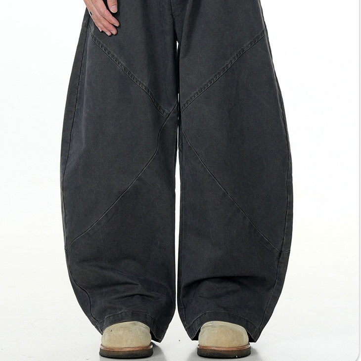 P0153 American retro straight scimitar pants