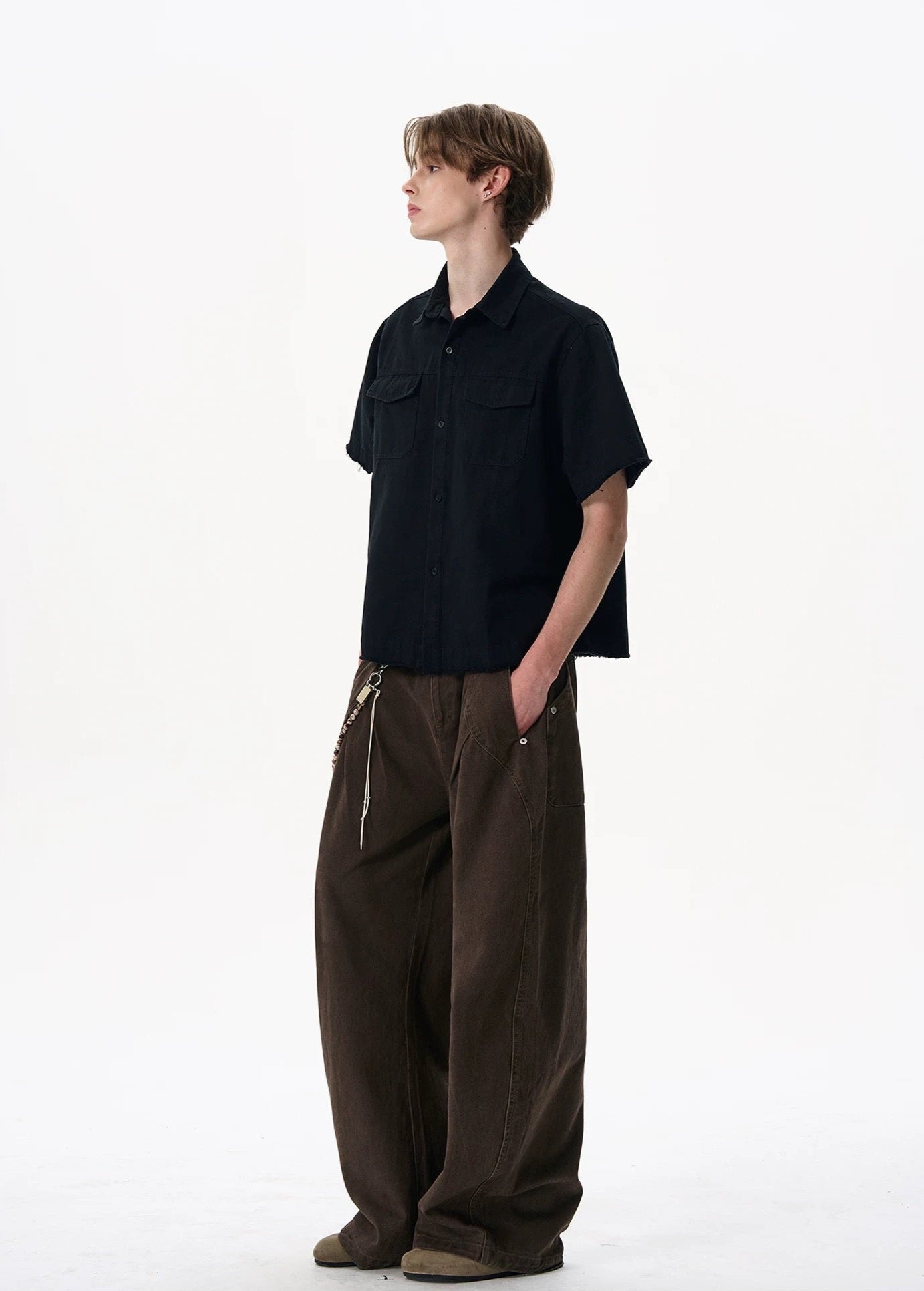 S0308 American cleanfit short wide boxy version workwear pocket shirt