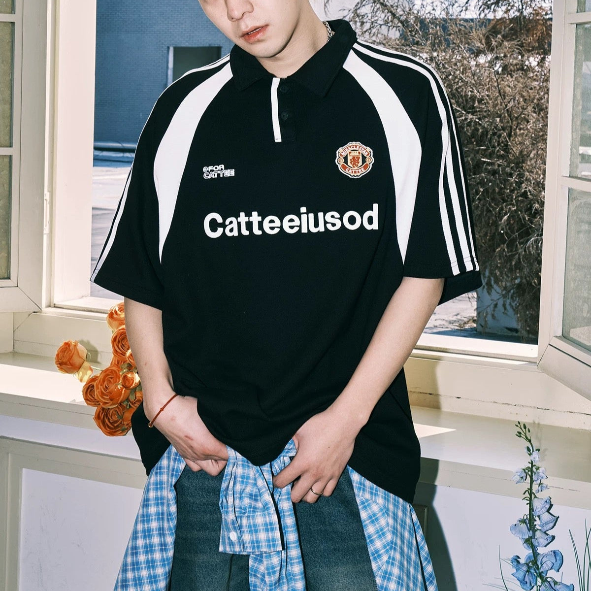 S0313 American 250g heavy round neck pullover polo shirt