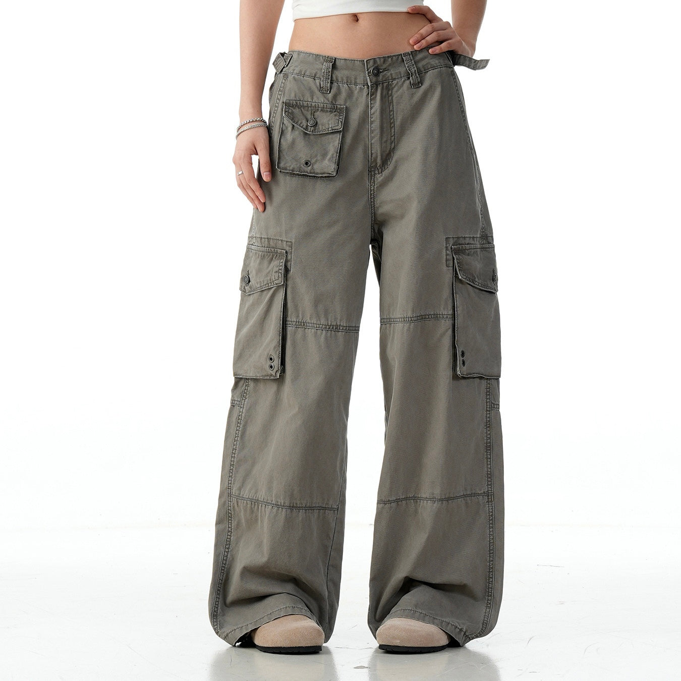 P0157 American retro A-line straight overalls for unisex
