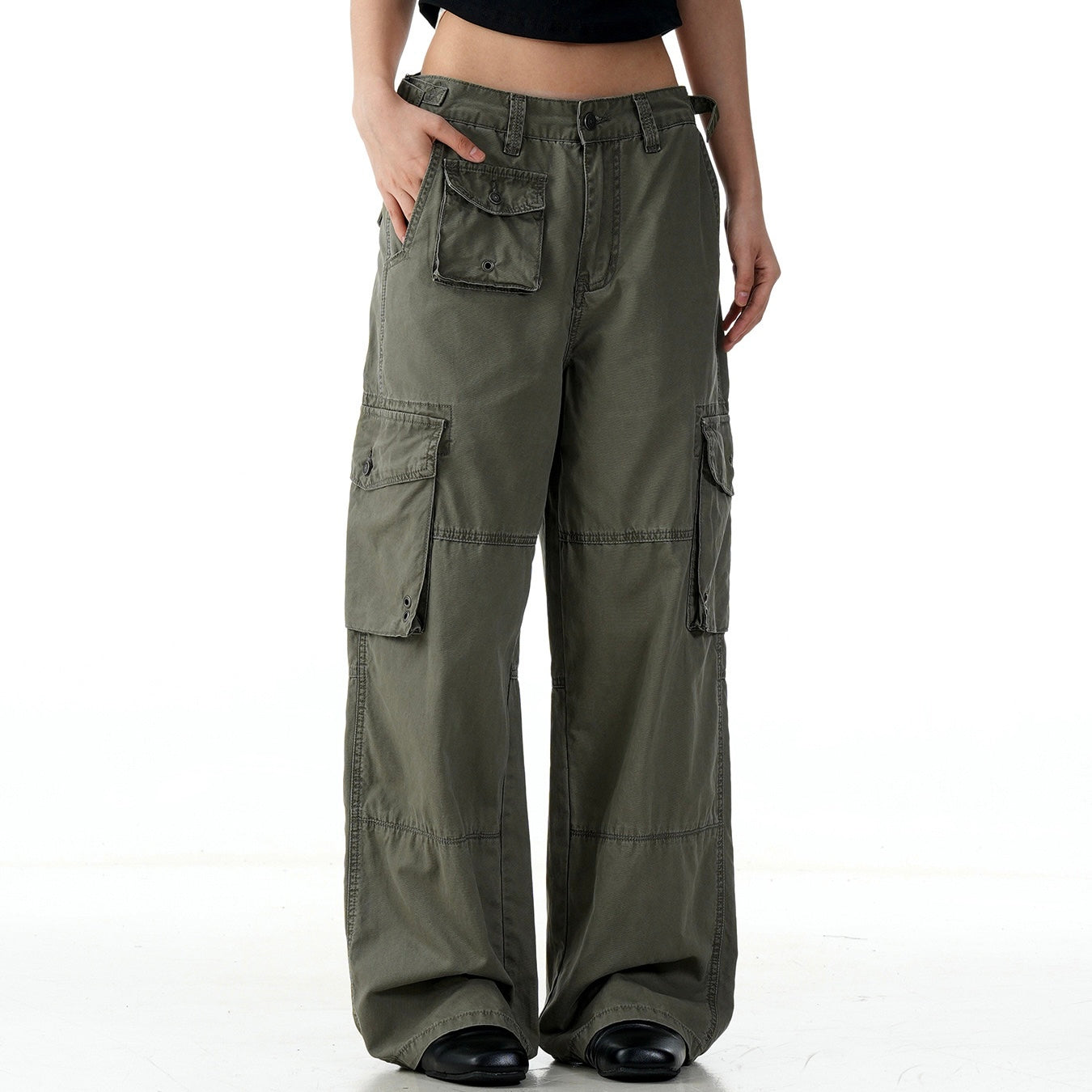 P0157 American retro A-line straight overalls for unisex
