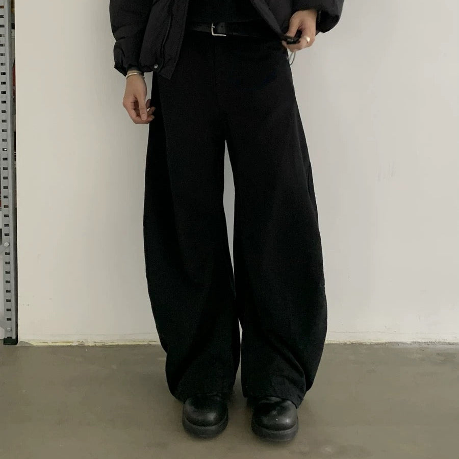 P0160 American oversized wide-leg denim scimitar pants