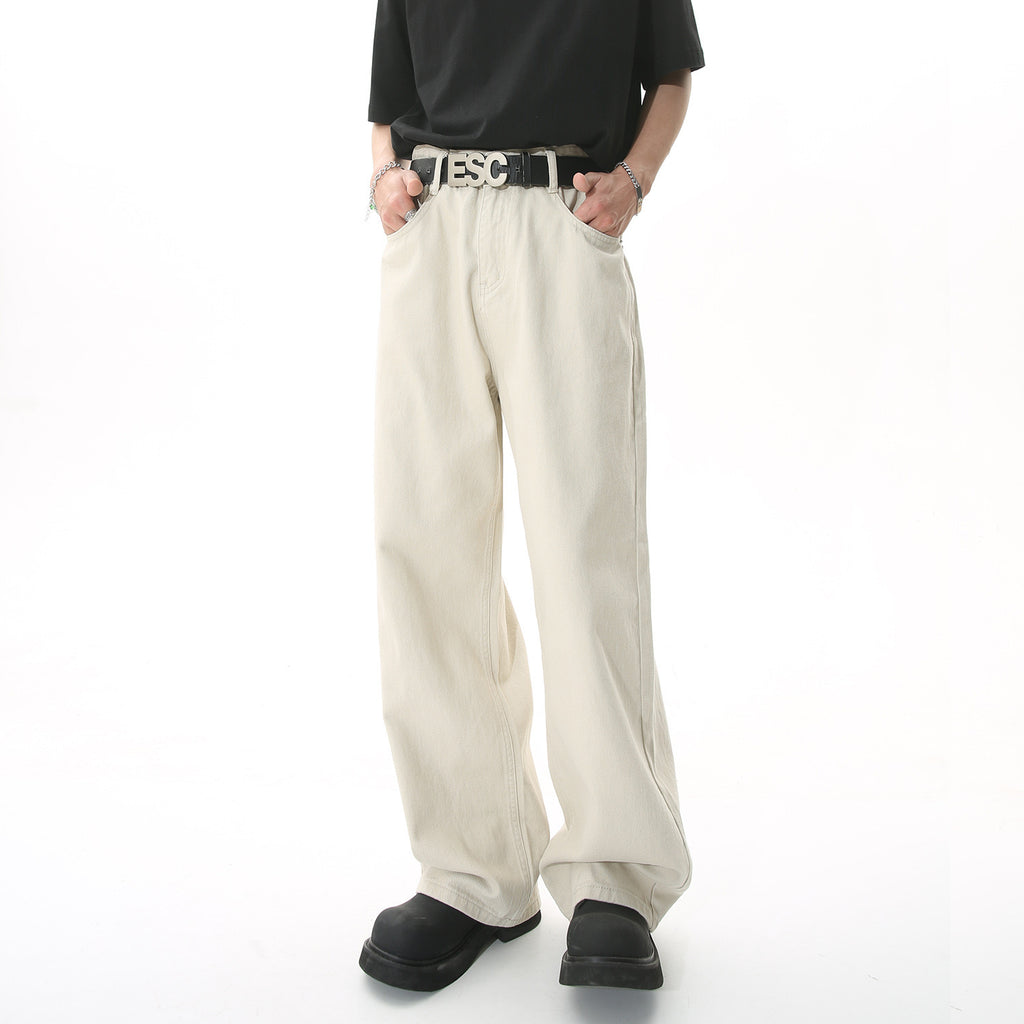 P0020 Straight Fit Loose Simple Jeans