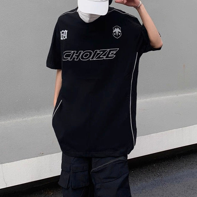 S0027 American Sports Style Letter Print Short Sleeve T-Shirt