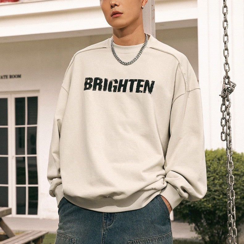 S0036 340g Vintage Shabby Monogrammed Americana Sweatshirt