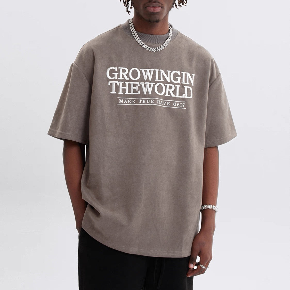 S0037 American Oversized Letter Embroidery Short Sleeve T-Shirt