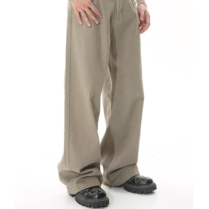 P0020 Straight Fit Loose Simple Jeans