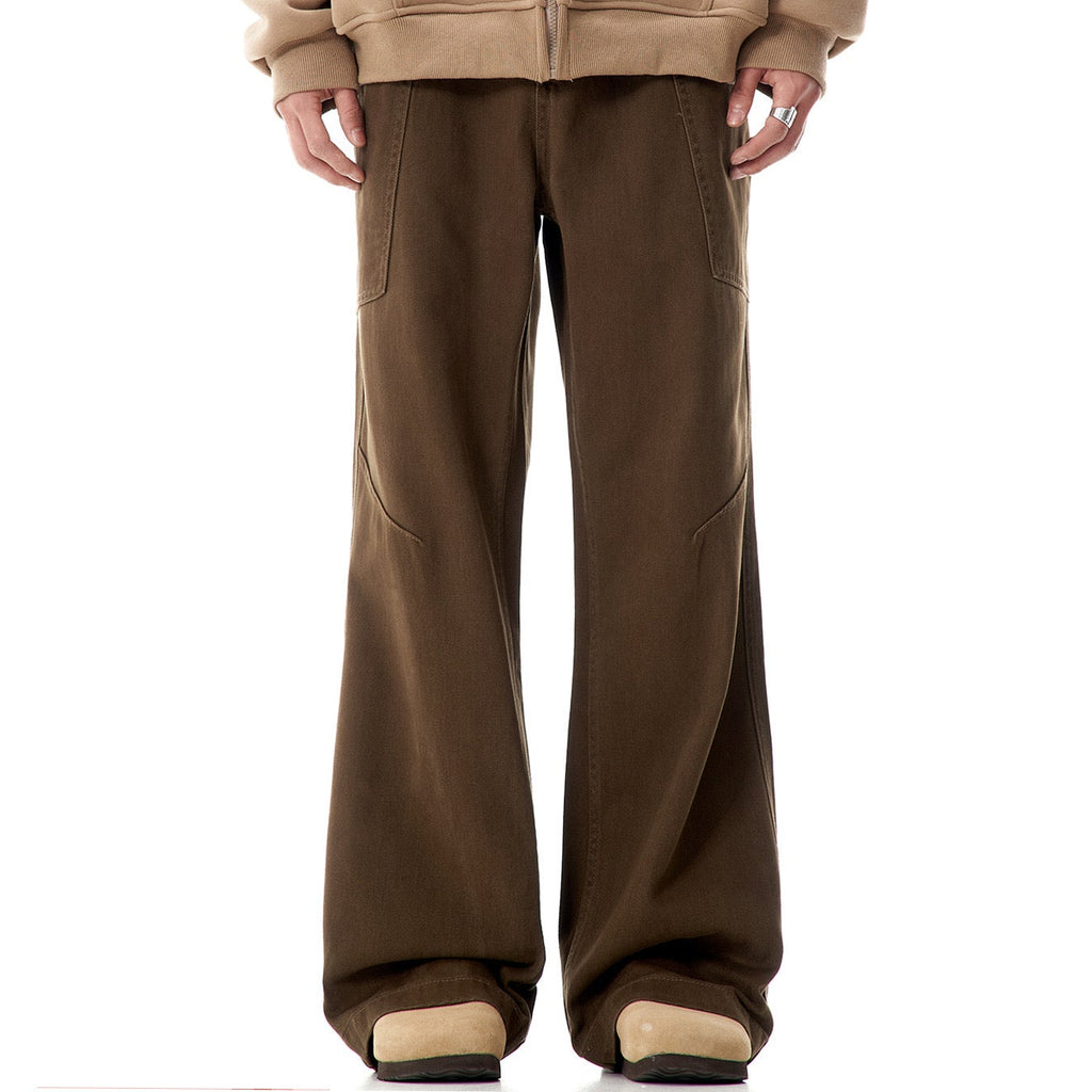 P0033 American Style High Street Oversize Wide Leg Denim Cargo Pants