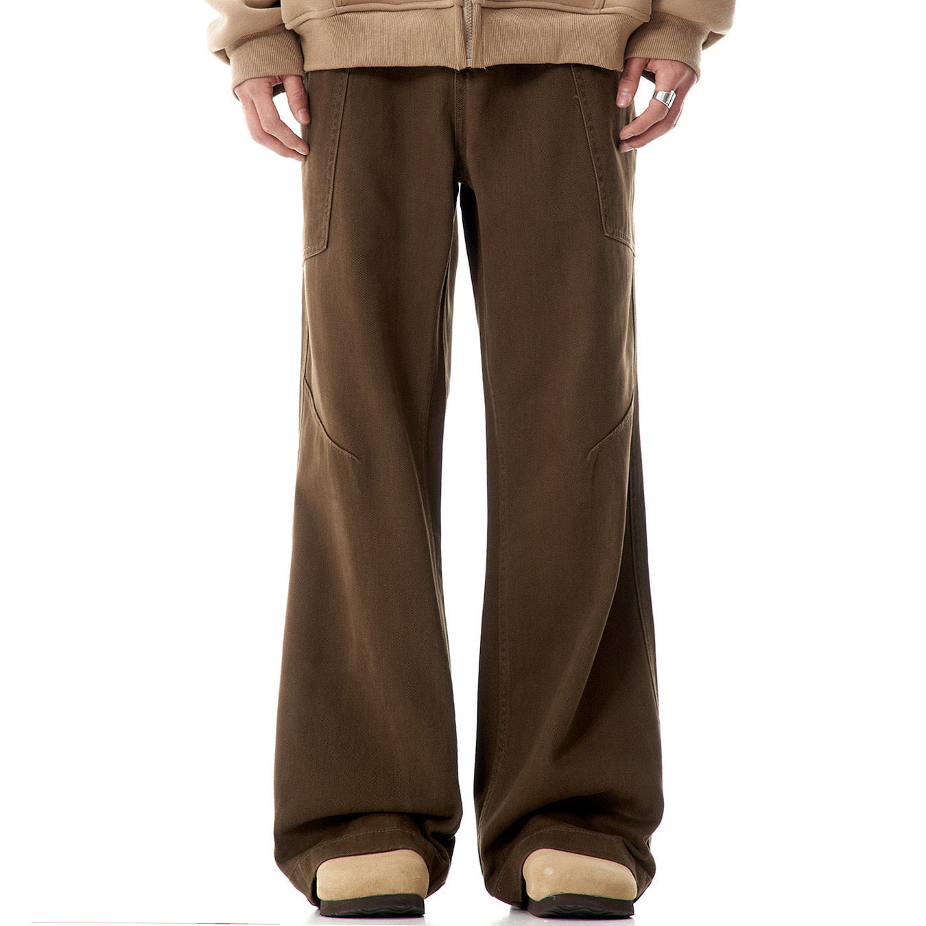 P0033 American Style High Street Oversize Wide Leg Denim Cargo Pants
