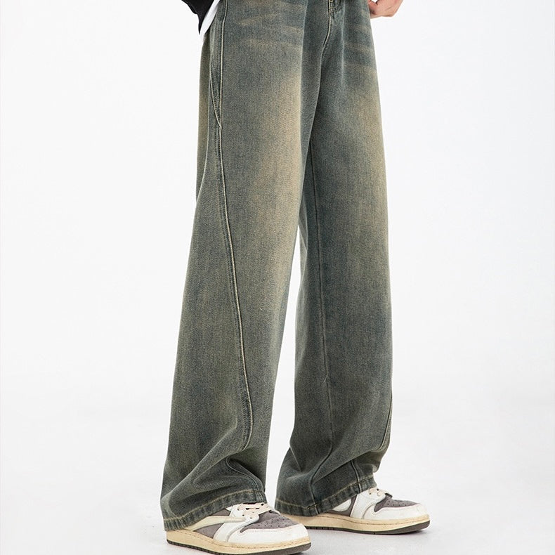 P0095 America Style Vintage straight loose jeans